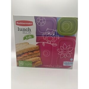 Rubbermaid Lunch Blox Kids Lunch Kit Stackable Containers with Blue Ice 1968711
